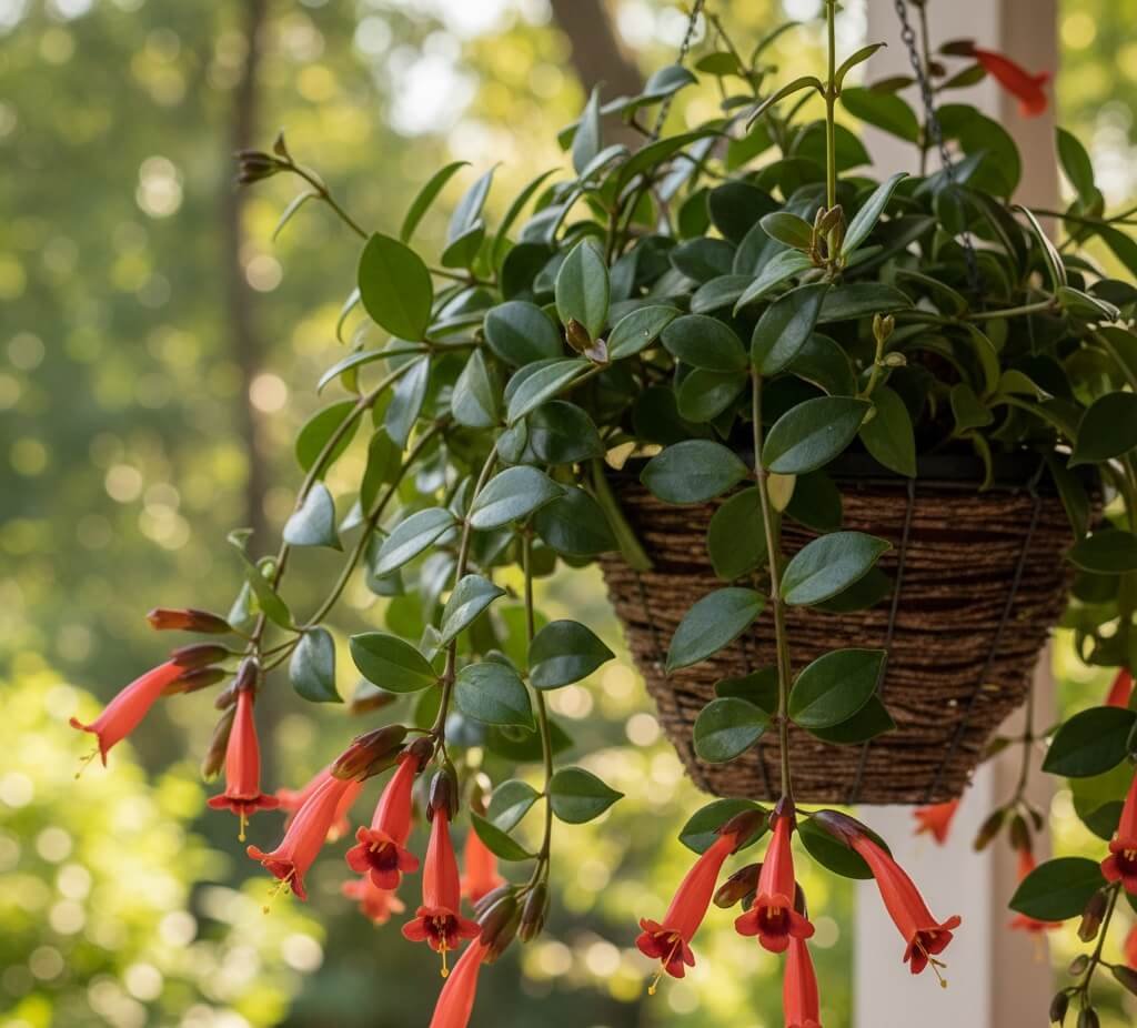Raudonas aiškenio žiedas, išlindęs iš tamsios taurelės