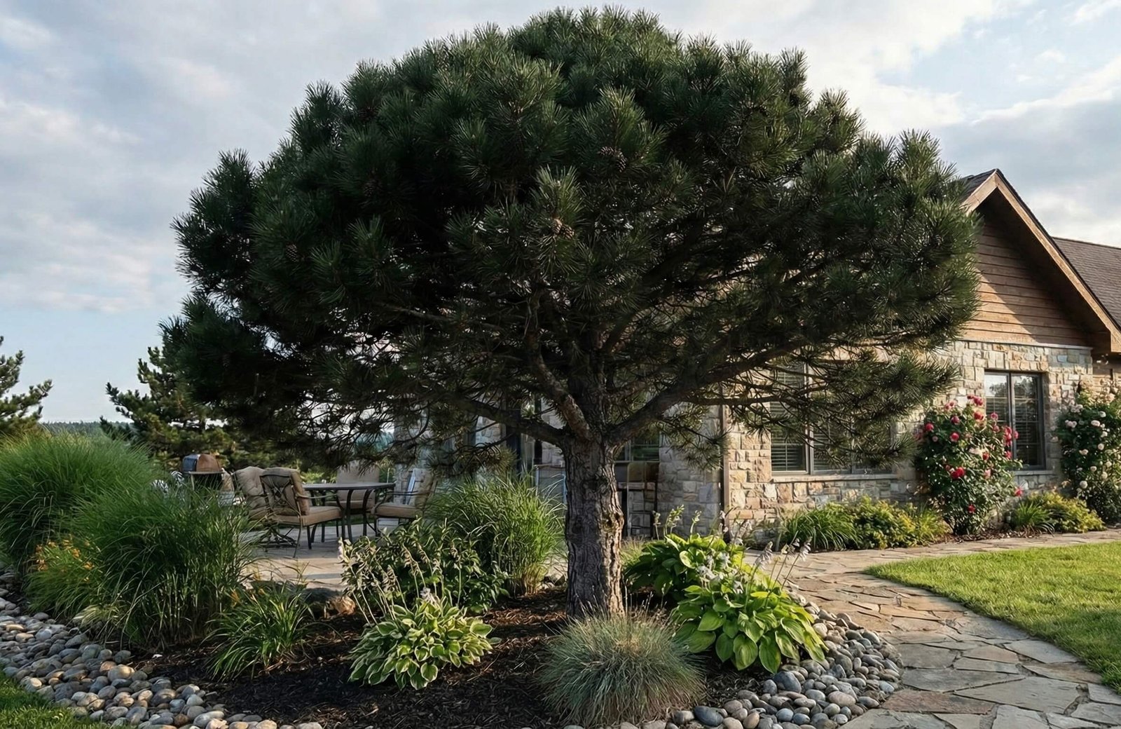 Ilgi, tamsiai žali juodosios pušies spygliai