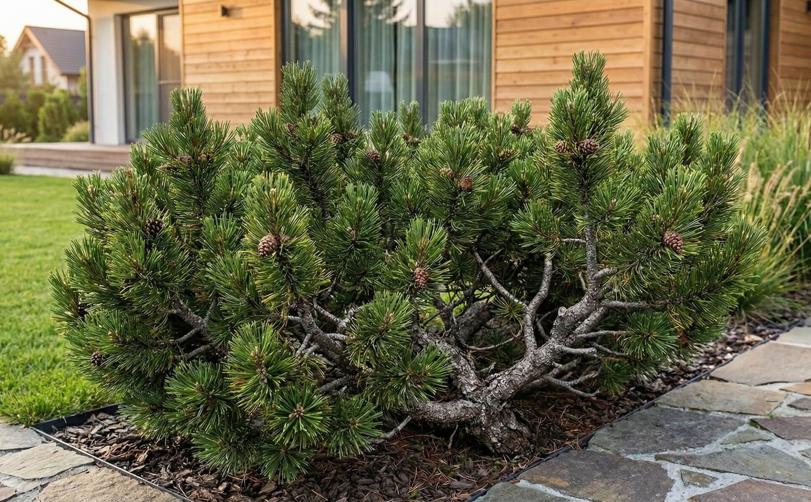 Platus, žemas kalninės keružinės pušies keras