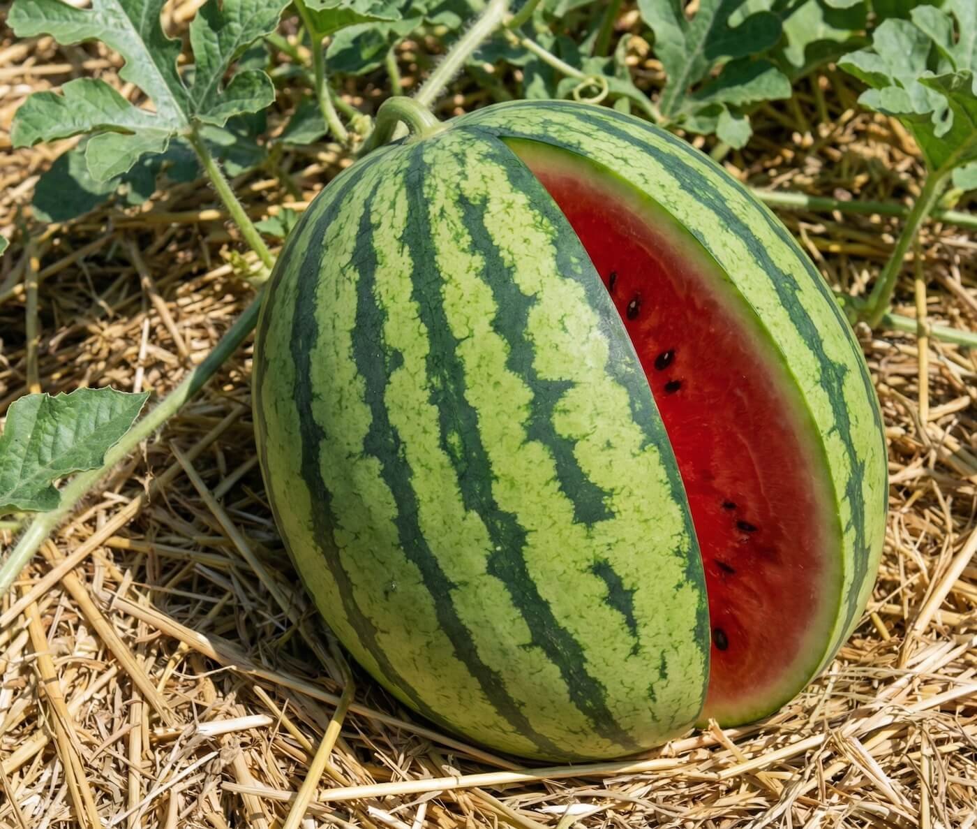 Dryžuotas arbūzas 'Bedouin F1' ir raudonas minkštimas