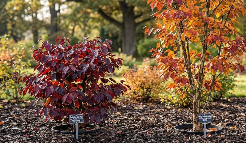 Geležinė parotija 'Bella' ir 'Burgundy'