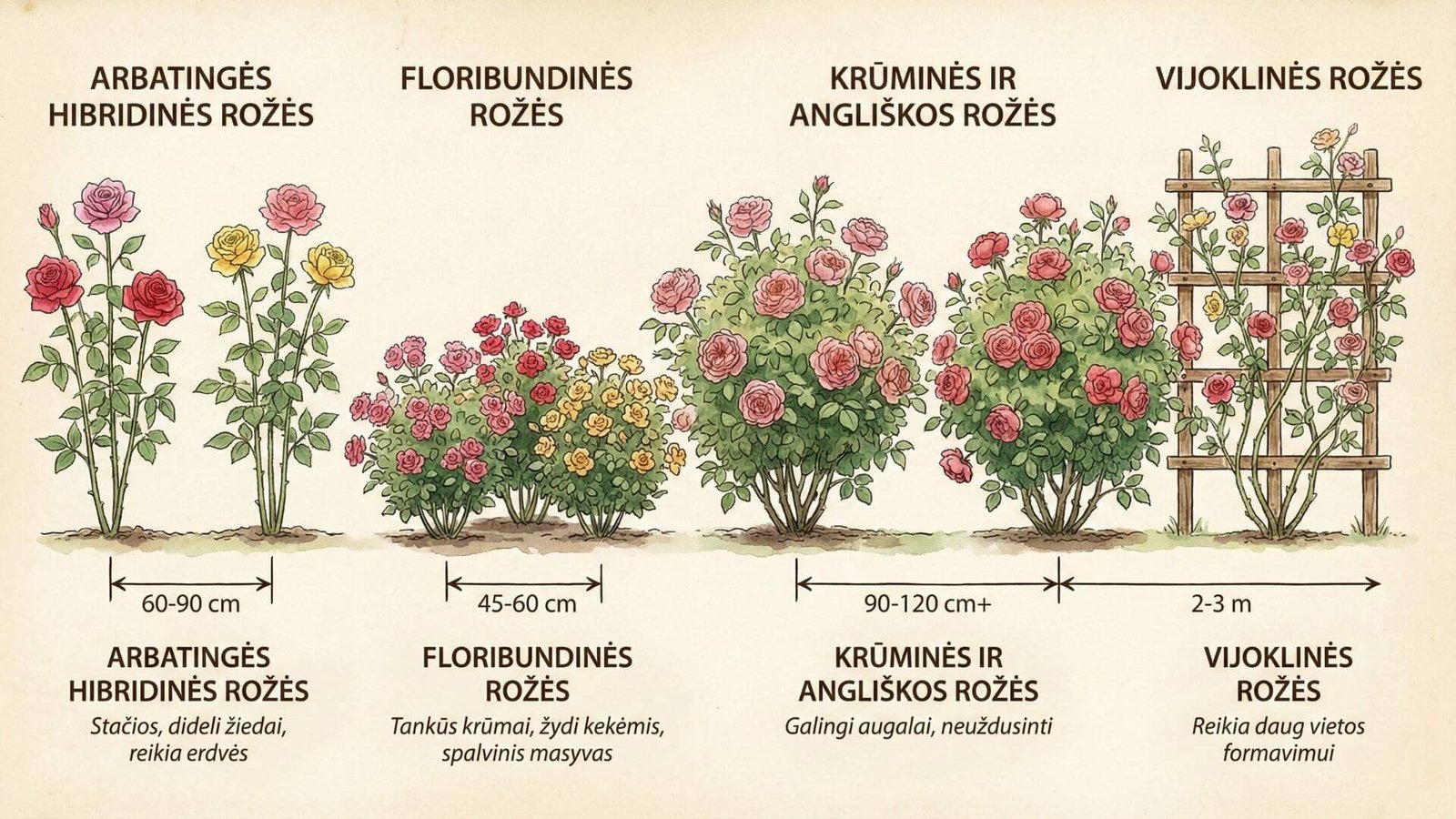 Kokiu atstumu sodinti rožes?