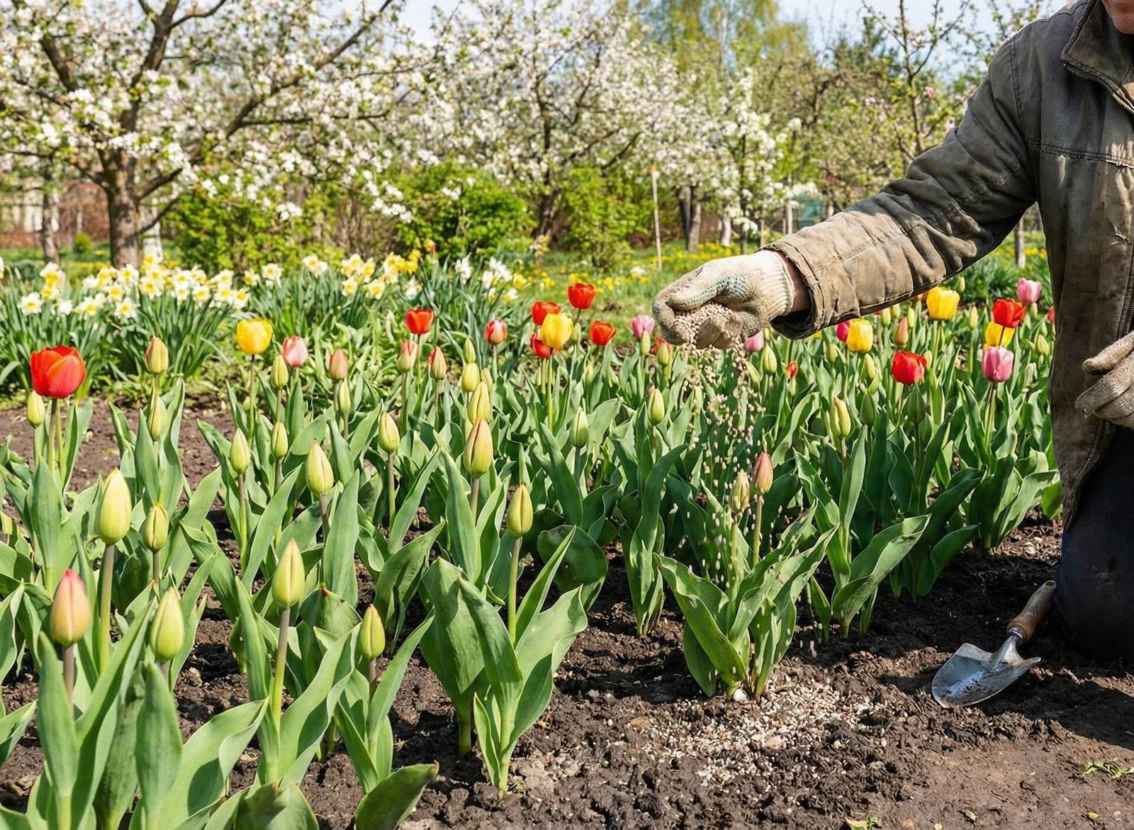 Tulpių tręšimas pavasarį, 3 etapai gausiam žydėjimui
