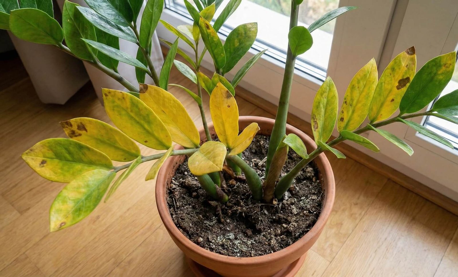 Zamiokulko lapai geltonuoja? 4 priežastys ir sprendimai