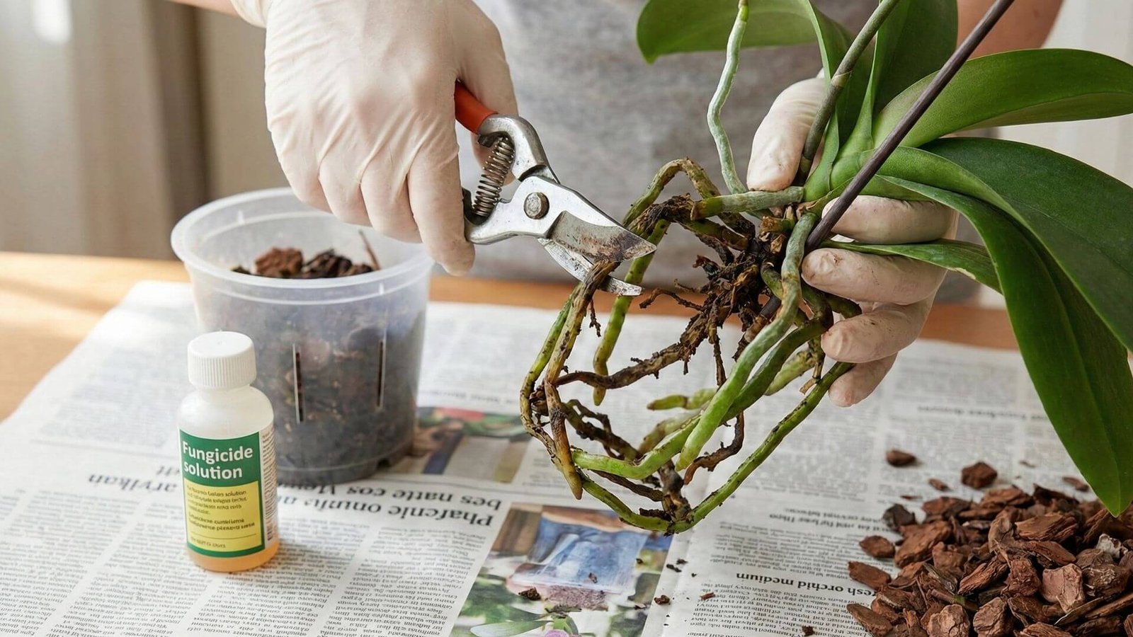 Orchidėjos, 4 žingsniai šaknų puvinio gydymui