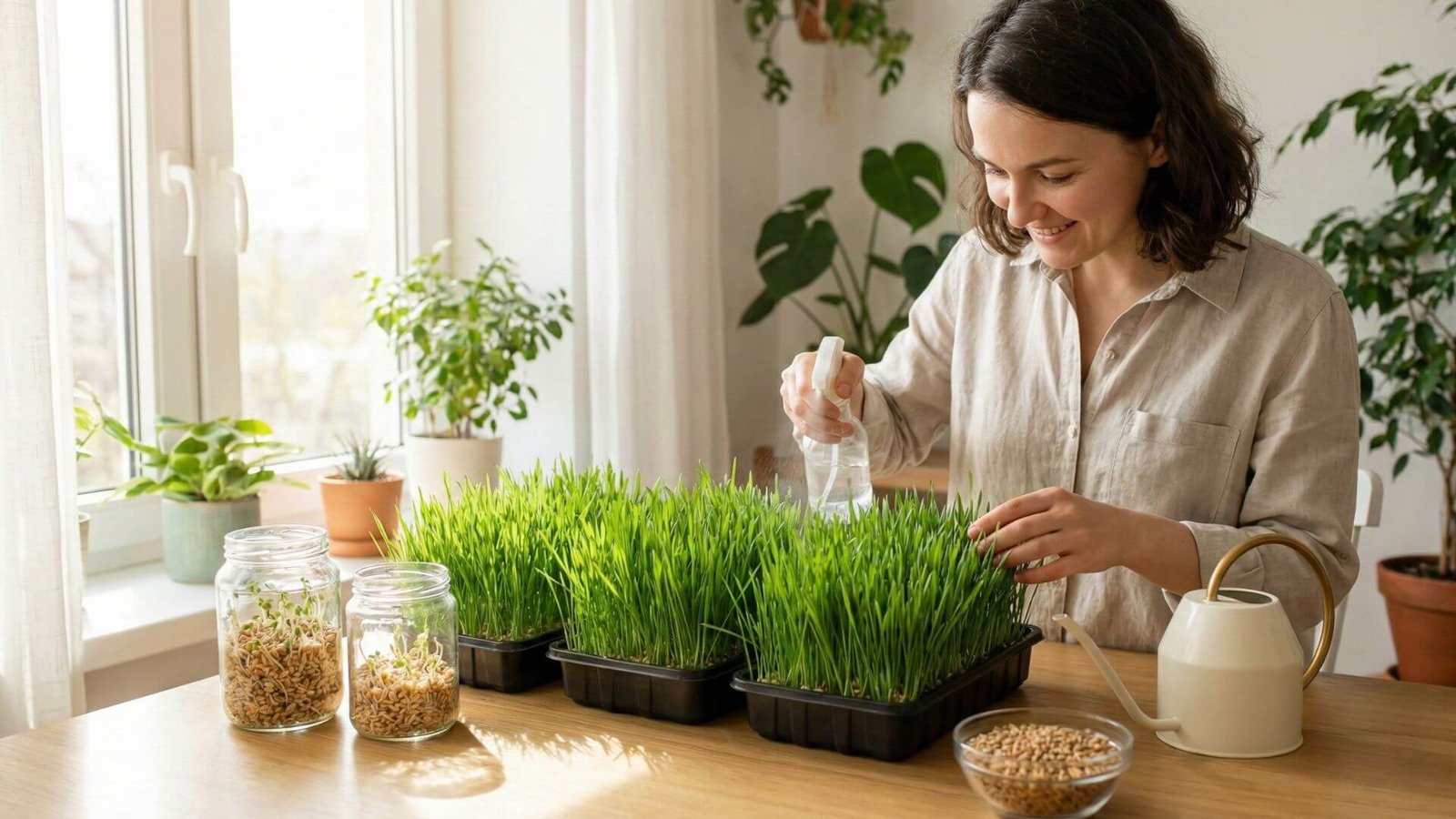 Kviečių želmenys, 3 patarimai auginti namuose