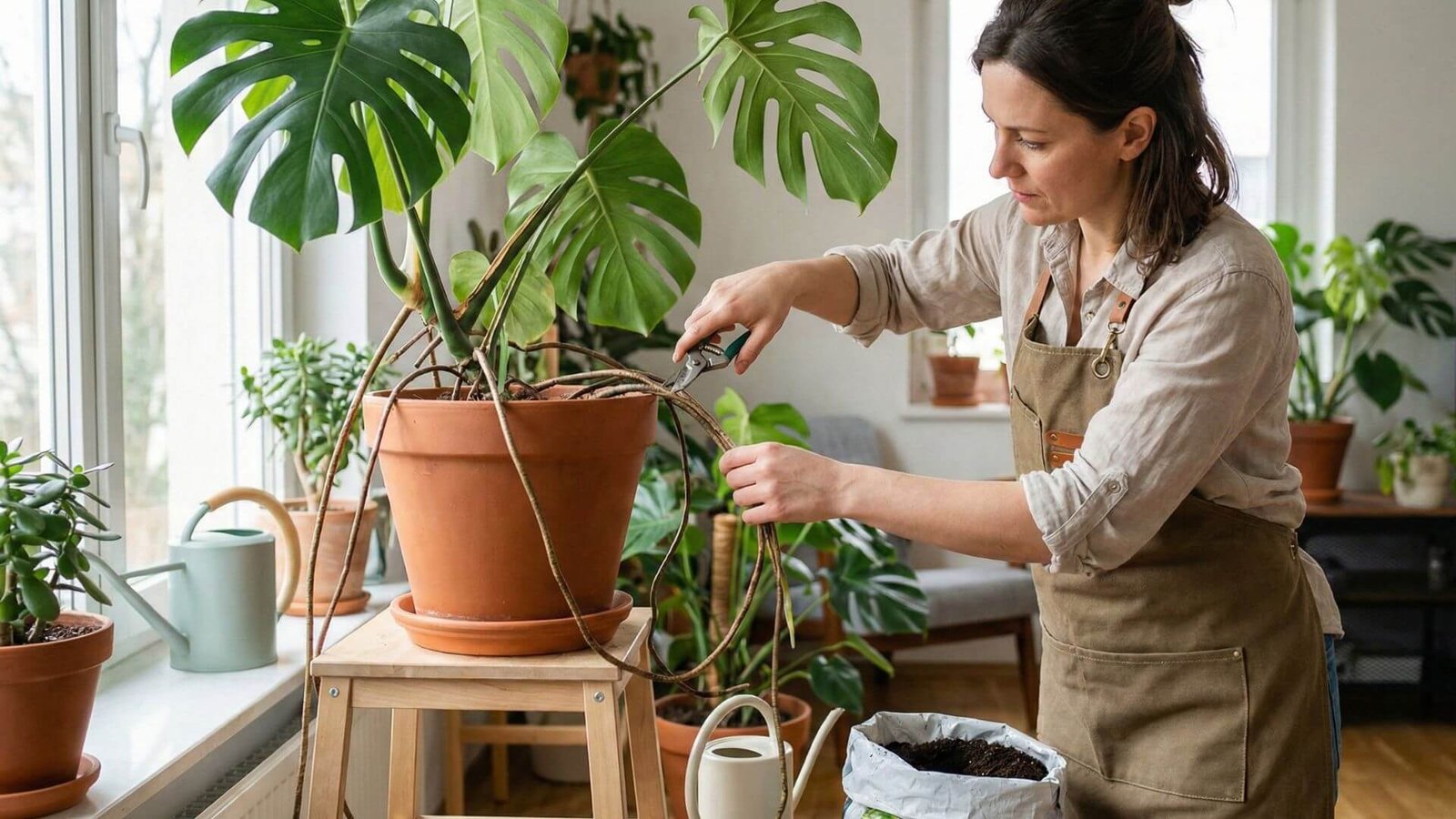 Monstera oro šaknys, ką daryti? Praktiniai patarimai