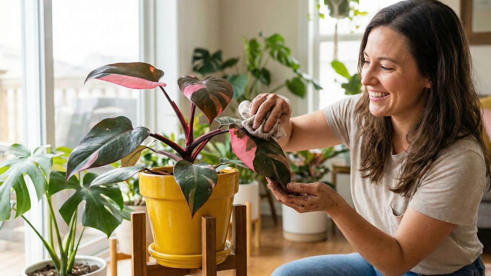 Filodendras 'Pink Princess', kaip neprarasti rožinės spalvos?
