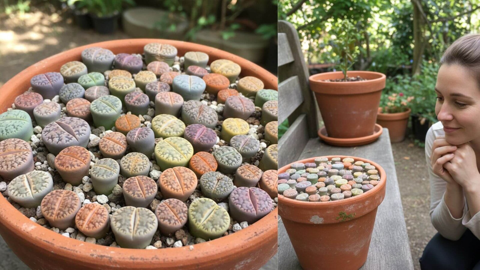 Litopsiai, maži sukulentai dar vadinami "gyvieji akmenys"