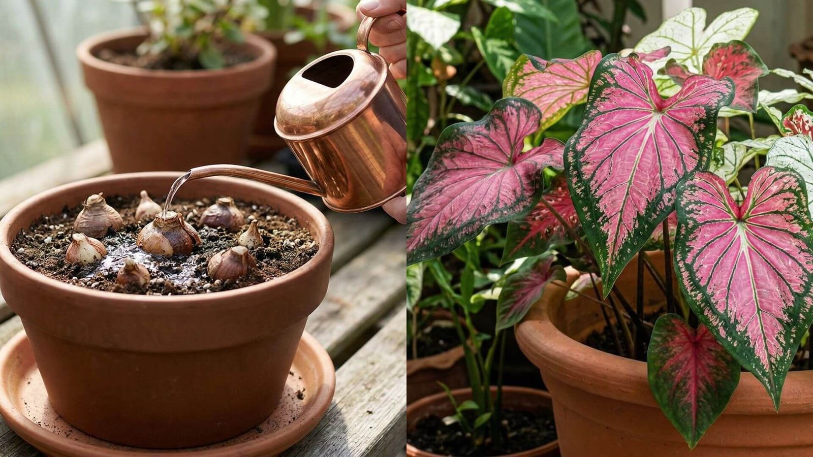 Kaladis - svogūnėliai vazone, kaip taisyklingai laistyti pavasarį?