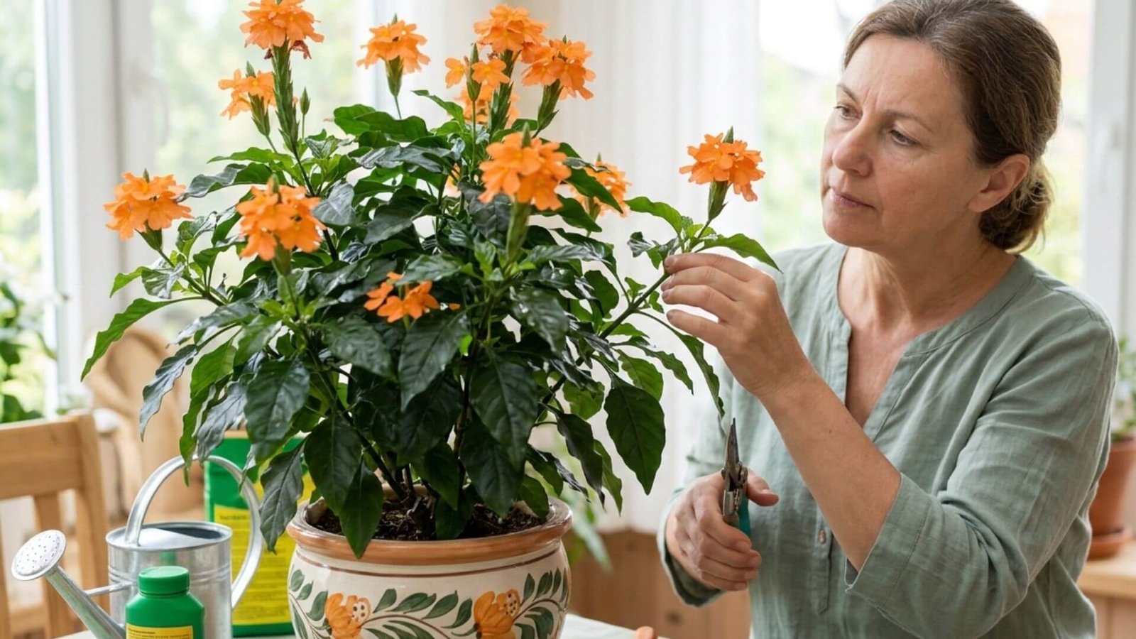 Krosandra kaip auginti, priežiūrėti ir genėti?