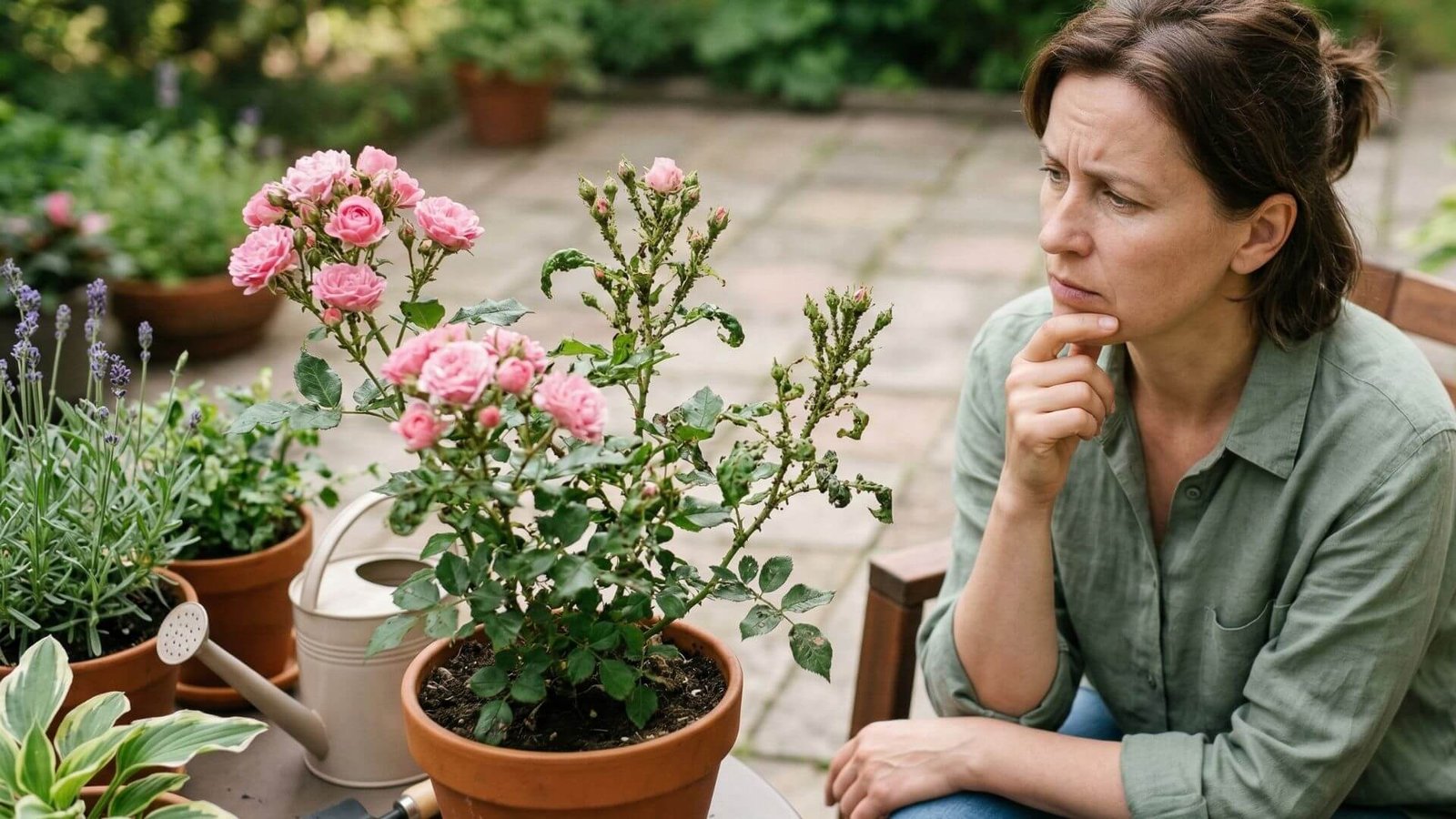 Amarai ant rožės vazone, ką daryti?